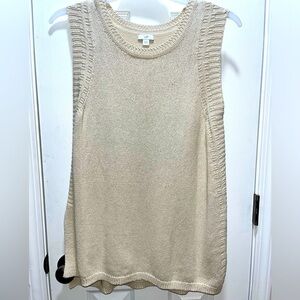 J. Jill Cream Ribbed Tank Top Relaxed Fit